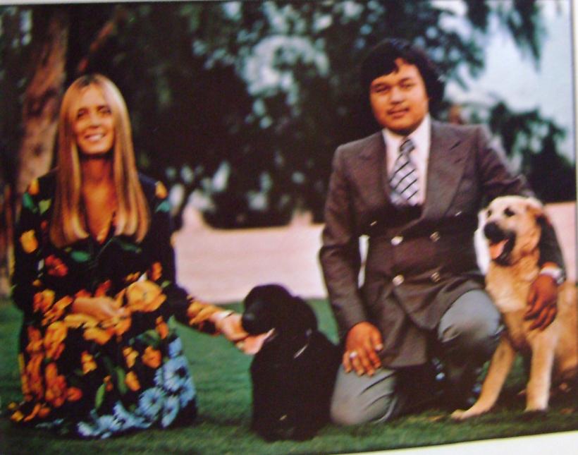 Prem Rawat aka Maharaji aka Guru Maharaj Ji the Perfect Master With His Wife Durga Ji And Pet Dogs 1974 Prem Rawat aka Maharaji aka Guru Maharaj Ji the Perfect Master With His Wife Durga Ji And Pet Dogs 1974