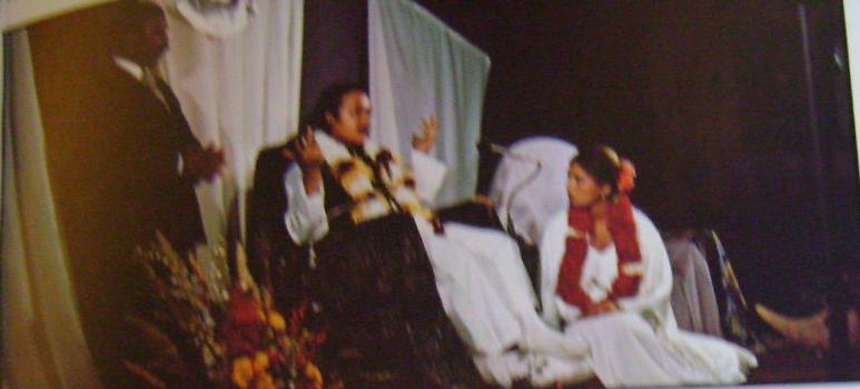 Prem Rawat aka Maharaji aka Guru Maharaj Ji With His Wife Durga Ji At His Feet Prem Rawat aka Maharaji aka Guru Maharaj Ji With His Wife Durga Ji At His Feet
