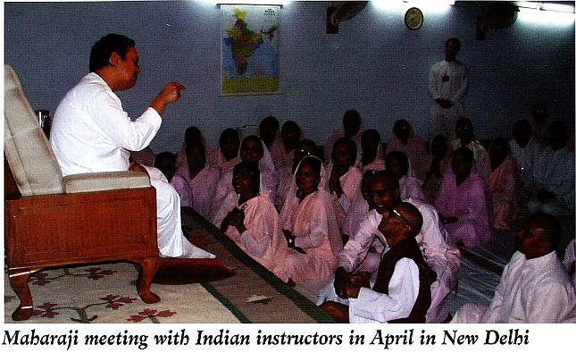 Maharaji meeting with Indian instructors in April in New Delhi