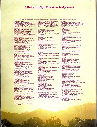 Prem Rawat's Divine Light Mission Ashrams' in 1974