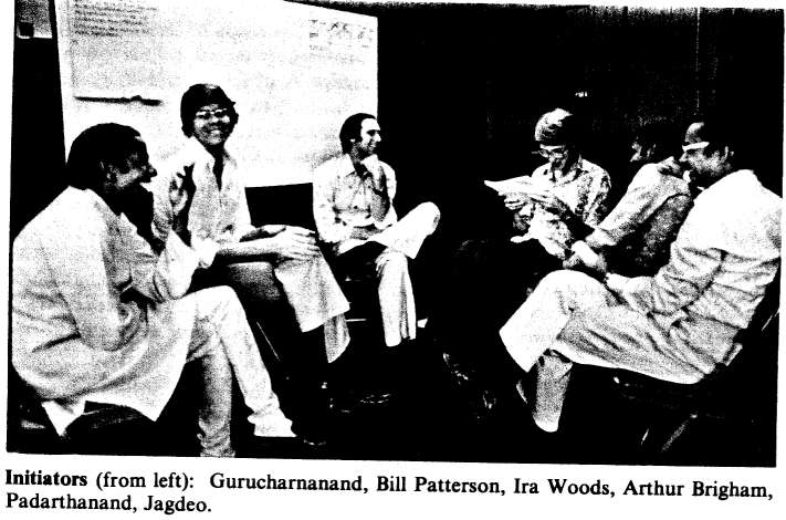 Initiators (from left): Gurucharnanand, Bill Patterson, Ira Woods, Arthur Brigham, Padarthanand, Jagdeo