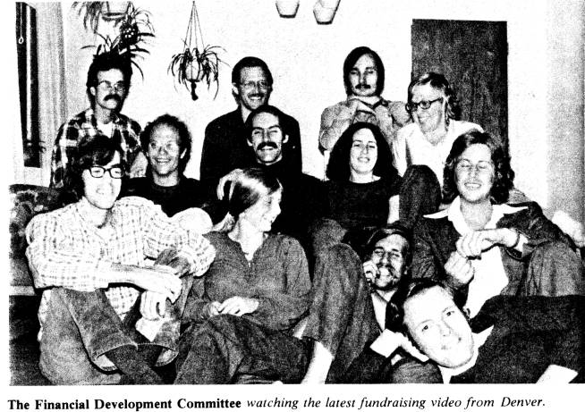 The Financial Development Committee watching the latest fundraising video from Denver