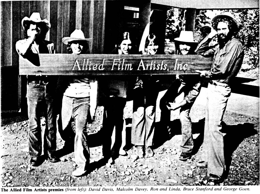 Film Artists premies (from left): David Davis, Malcolm Davey, Ron and Linda, Bruce Stanford and George Goen