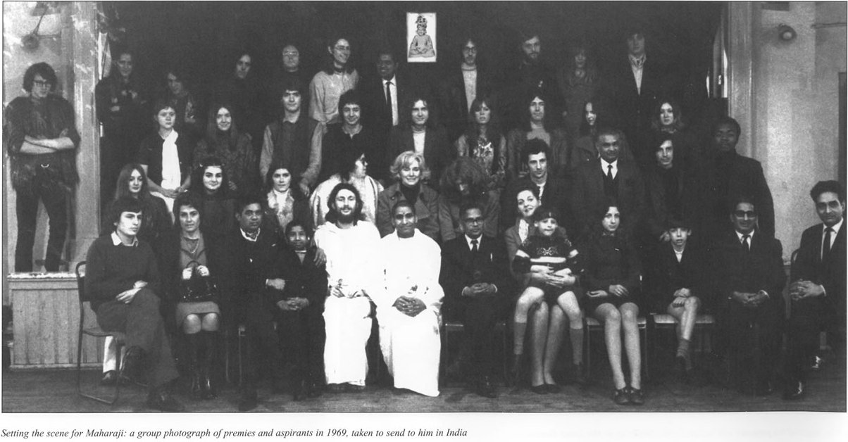 Setting the scene for Maharaji: a group photograph of premies and aspirants in 1969, taken to send to him in India