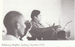 Prem Rawat aka Maharaji with Mahatma Gurucharnanand in KIllarney hieghts, Sydney, 1972