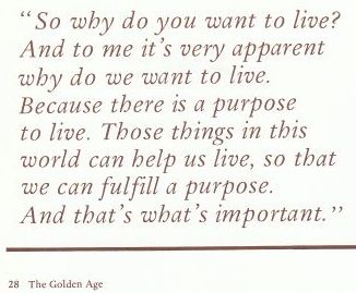 So why do you want to live?