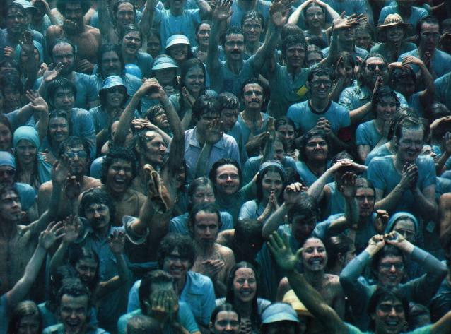 Premies Being Sprayed by Prem Rawat (Maharaji) The Perfect Master at Holi '79