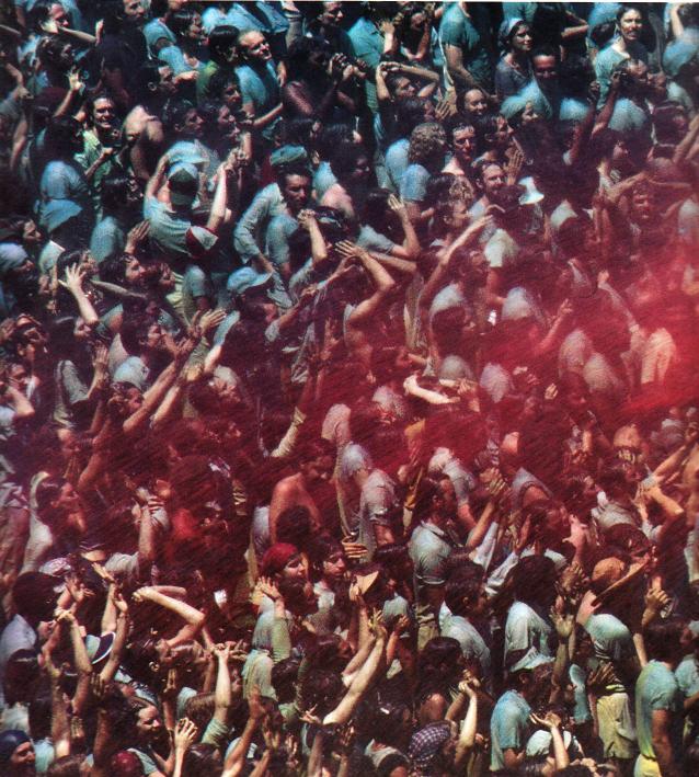 Premies Being Sprayed By Prem Rawat (Maharaji) The Perfect Master at Holi '79