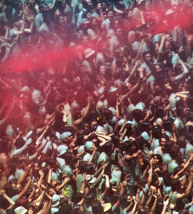 Premies Being Sprayed By Prem Rawat (Maharaji) The Perfect Master at Holi '79