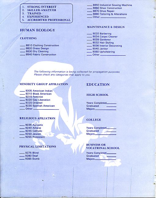 Service Opportunity Questionnaire