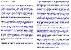 Challenger begging letter