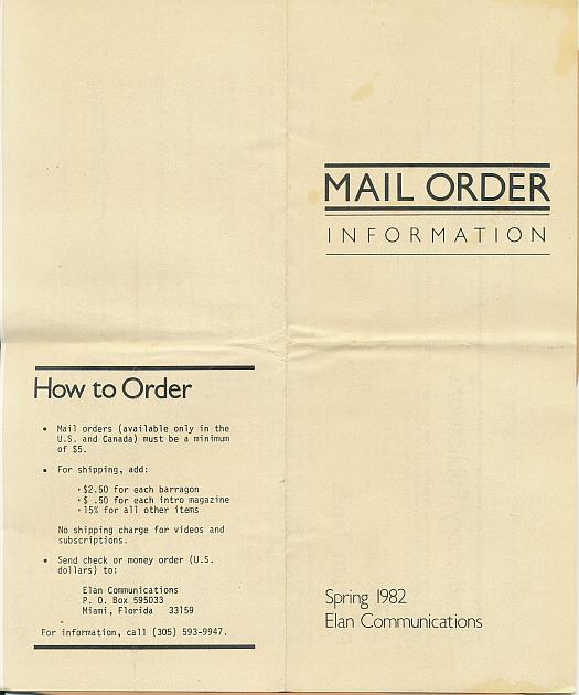 Mail Order Catalog, Spring 1982