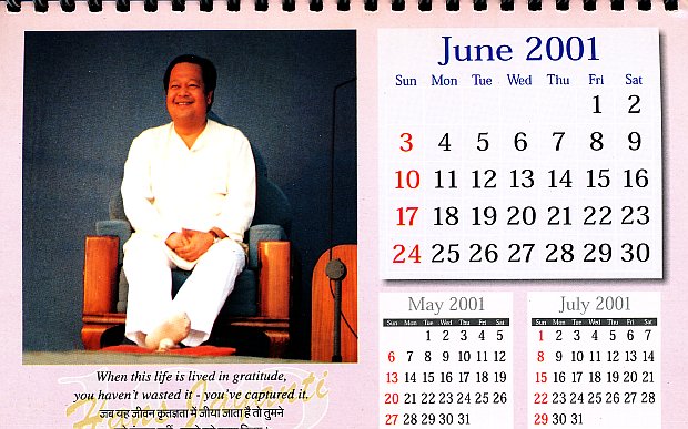Prem Rawat Inspirational Speaker Calendar 2001