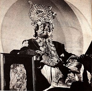 The Teenage Satguru Maharaji (Prem Rawat) Dressed as Krishna On Throne