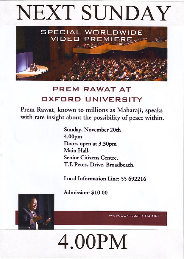 Prem Rawat's Oxford PR Spin
