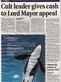 Newspaper Article re Prem Rawat aka Guru Maharaj Ji