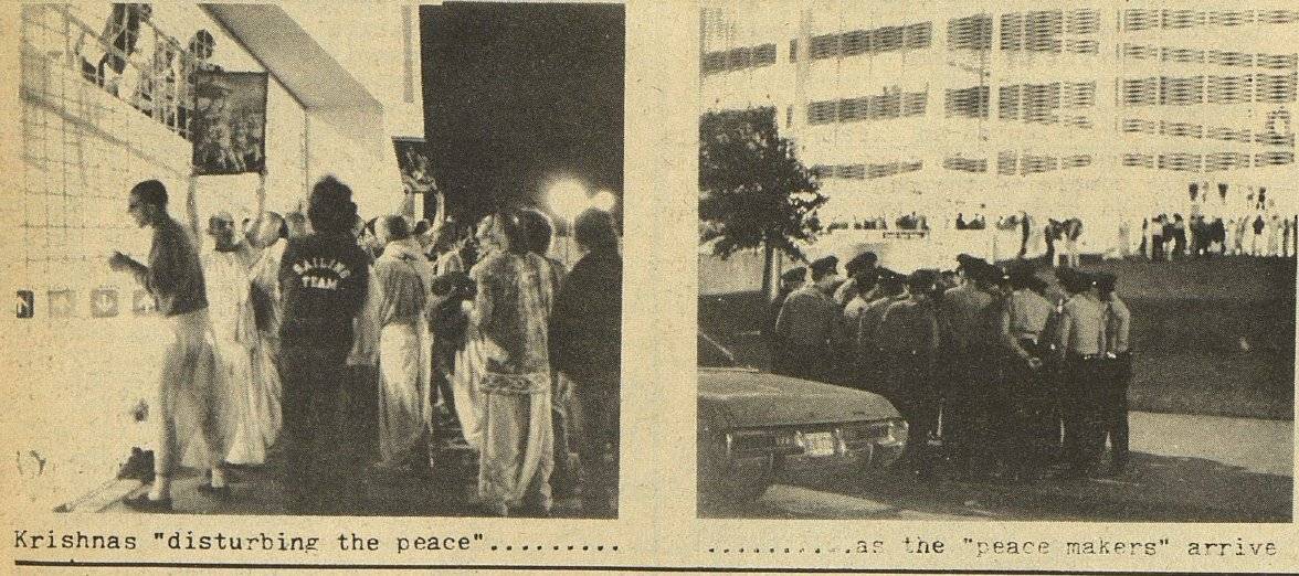 Krishnas disturbing the peace